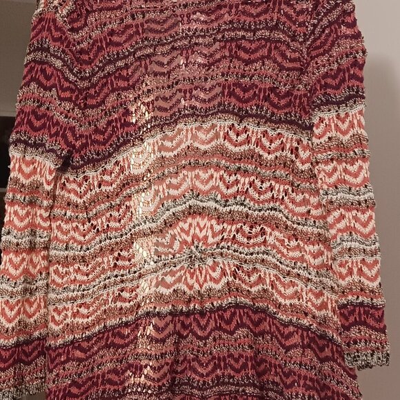 HOT STYLE! Long Bohemian CROCHET CARDIGAN, Medium, Cotton Blend. - Picture 4 of 5